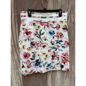 Isabella Demarco Women’s Skirt 12 Floral Linen Blend Cottagecore Officecore
